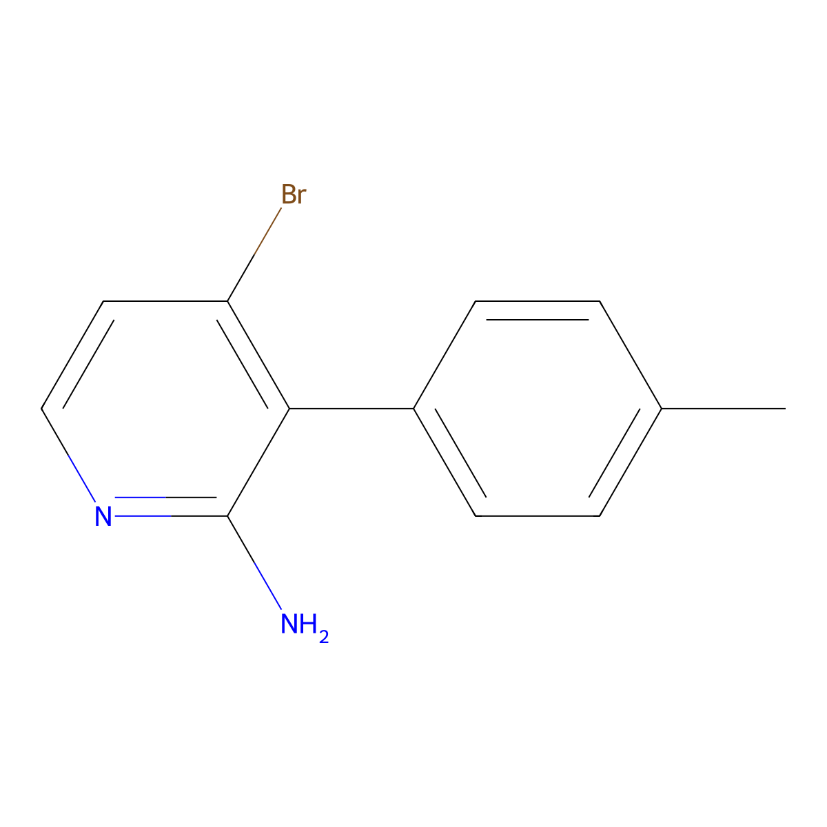 2-Amino-4-bromo-3-(4-tolyl)pyridine molecular structure, CAS 1381941-87-2