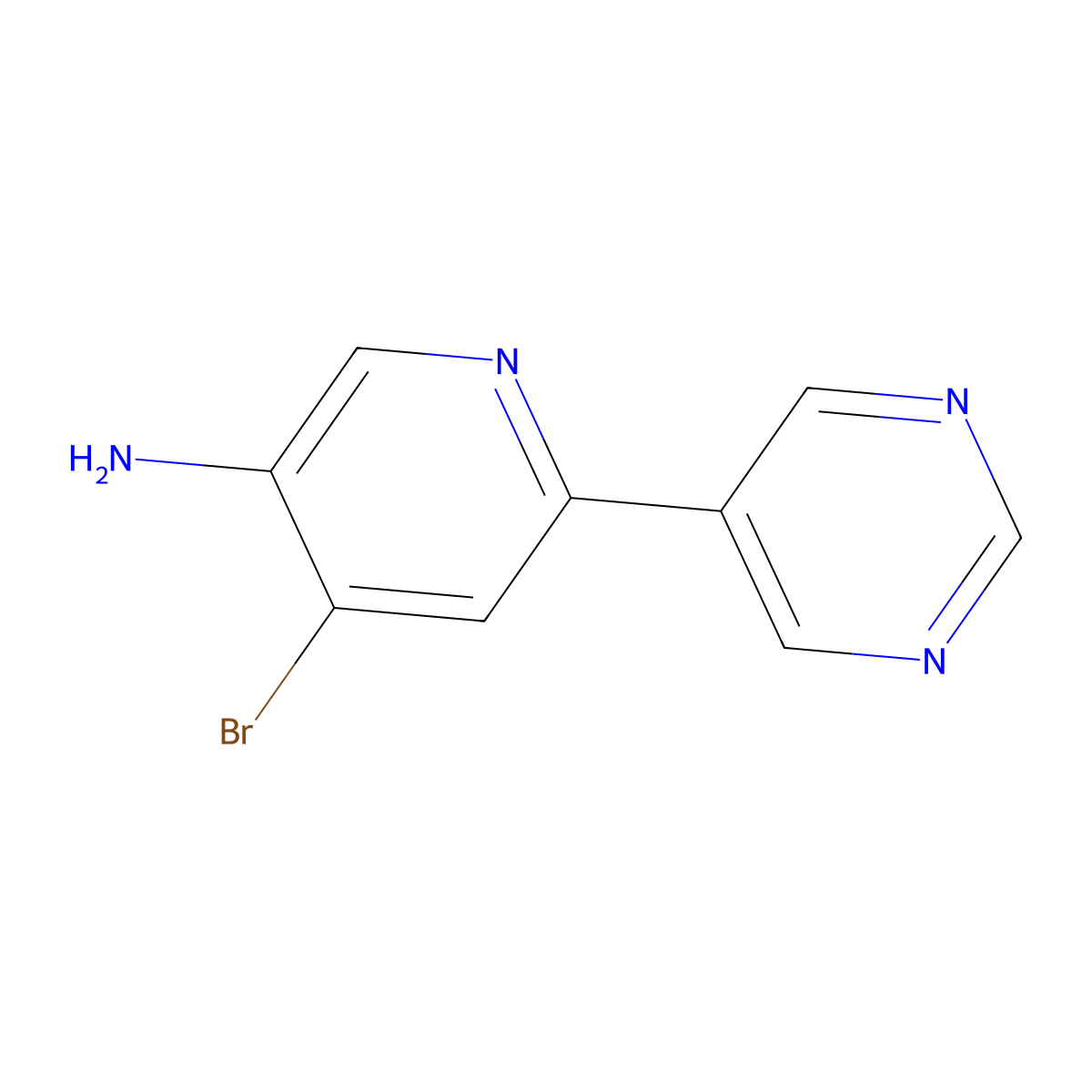 4-Bromo-3-amino-6-(5-pyrimidyl)pyridine molecular structure, CAS 1381941-88-3