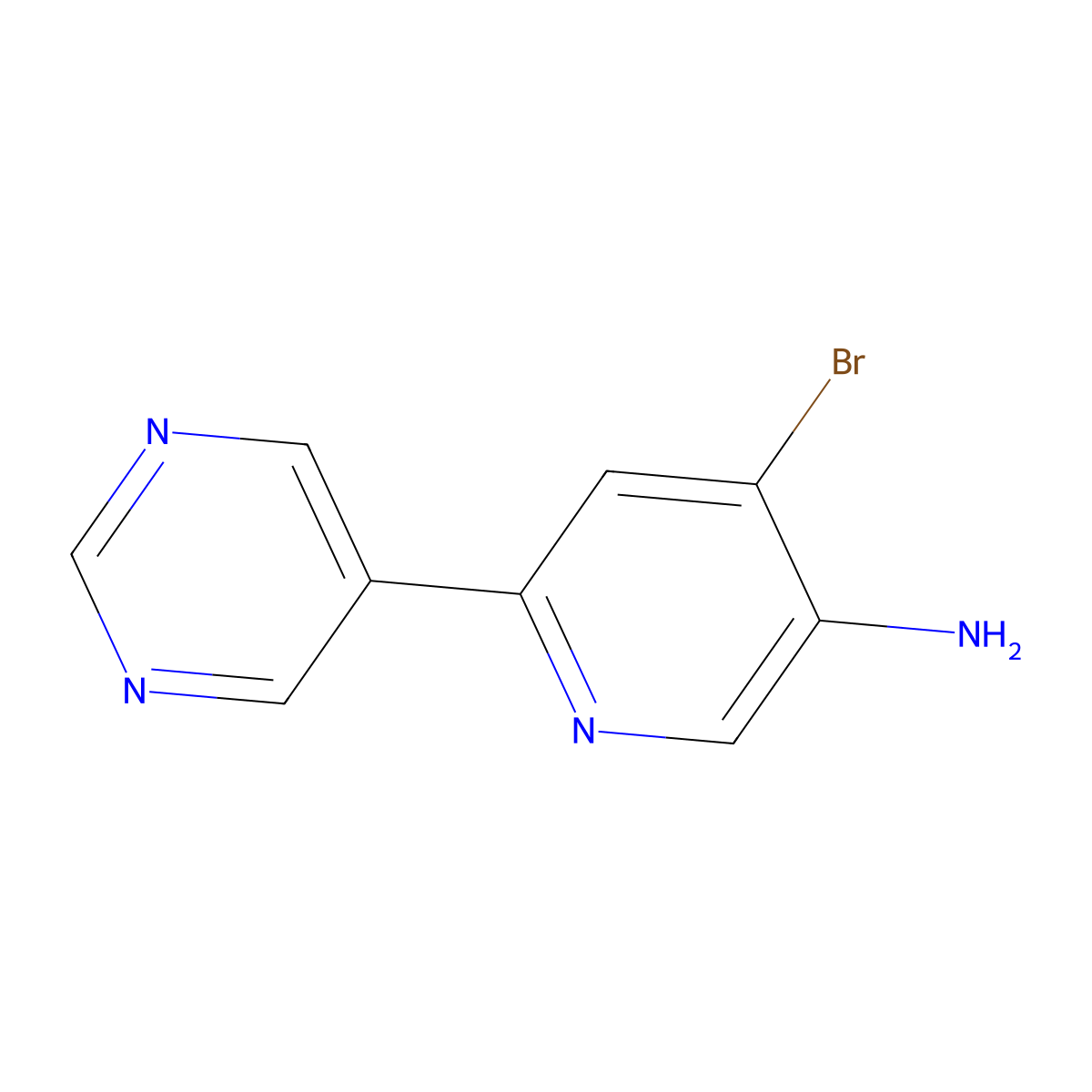 4-Bromo-3-amino-6-(5-pyrimidyl)pyridine molecular structure, CAS 1381941-88-3