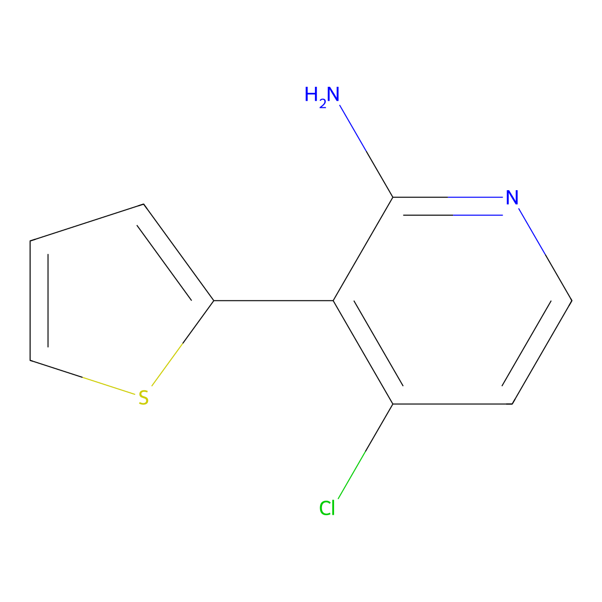 2-Amino-4-chloro-3-(2-thienyl)pyridine molecular structure, CAS 1381941-91-8