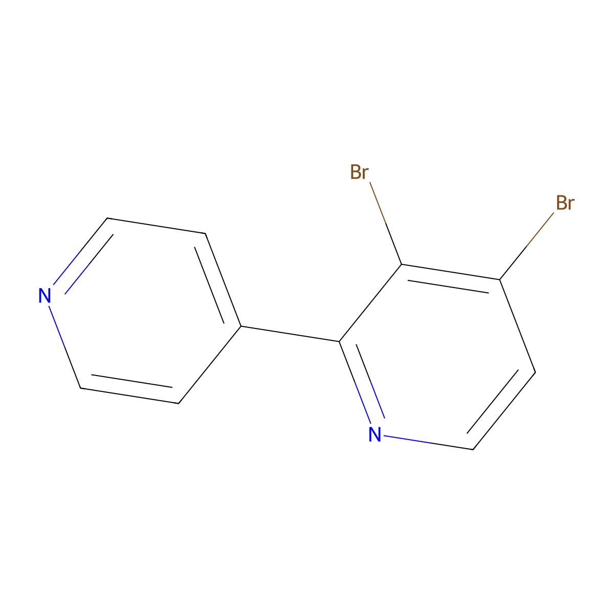 3,4-Dibromo-2-(4-pyridyl)pyridine molecular structure, CAS 1381941-92-9