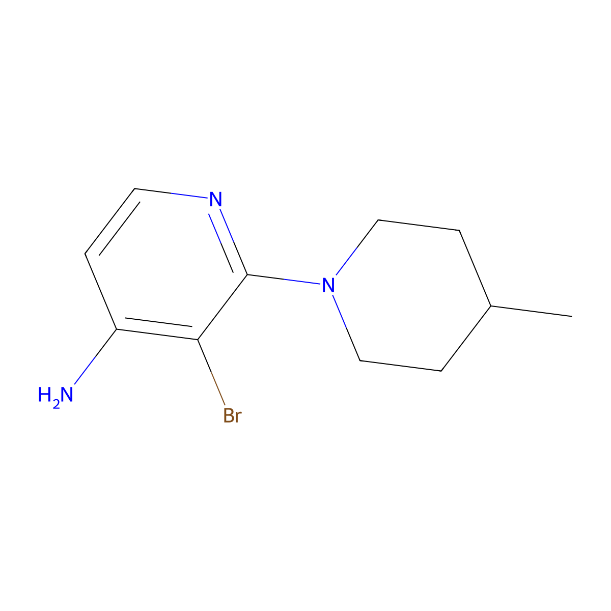 3-Bromo-2-(4-methylpiperidin-1-YL)pyridin-4-amine molecular structure, CAS 1381941-94-1