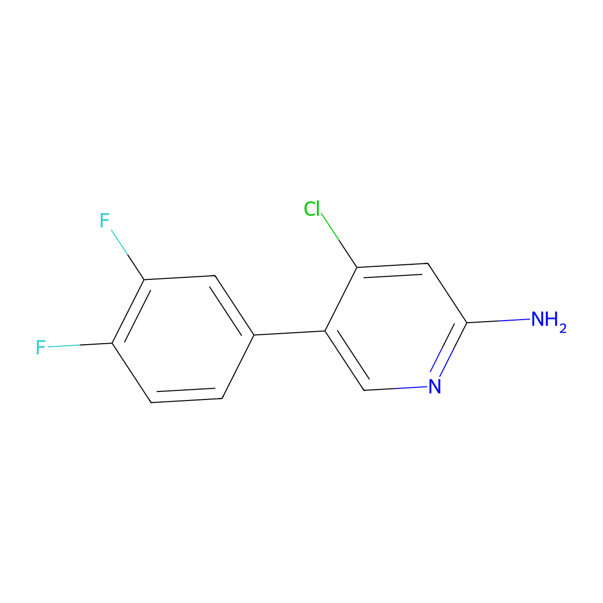 2-Amino-4-chloro-5-(3,4-difluorophenyl)pyridine molecular structure, CAS 1381941-96-3