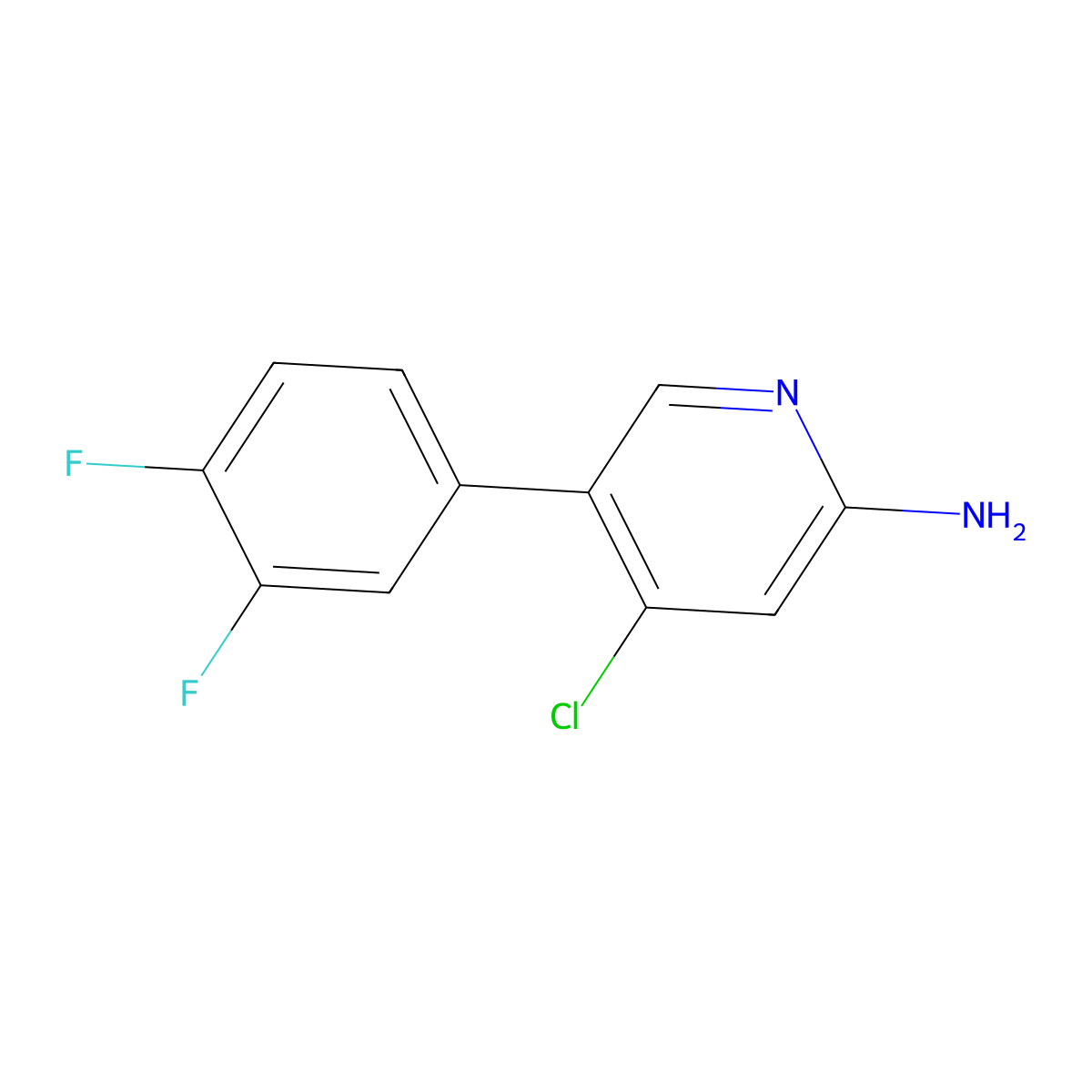 2-Amino-4-chloro-5-(3,4-difluorophenyl)pyridine molecular structure, CAS 1381941-96-3