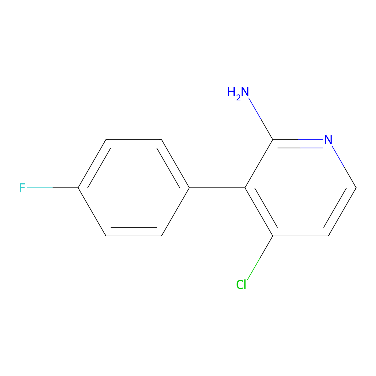 4-Chloro-3-(4-fluorophenyl)pyridin-2-amine molecular structure, CAS 1381941-98-5