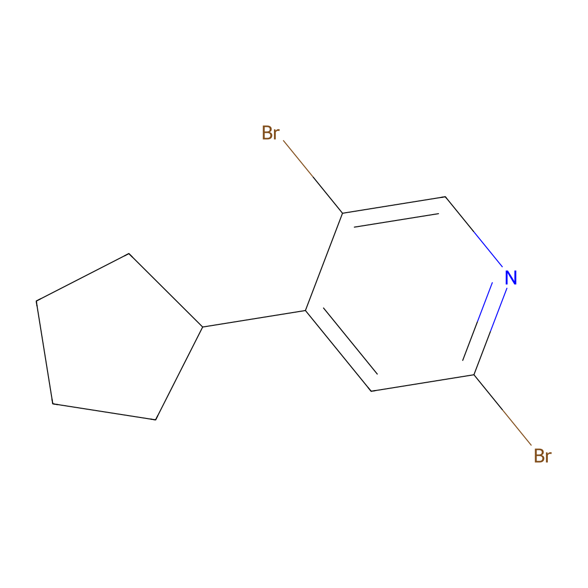 2,5-Dibromo-4-(cyclopentyl)pyridine molecular structure, CAS 1381942-00-2