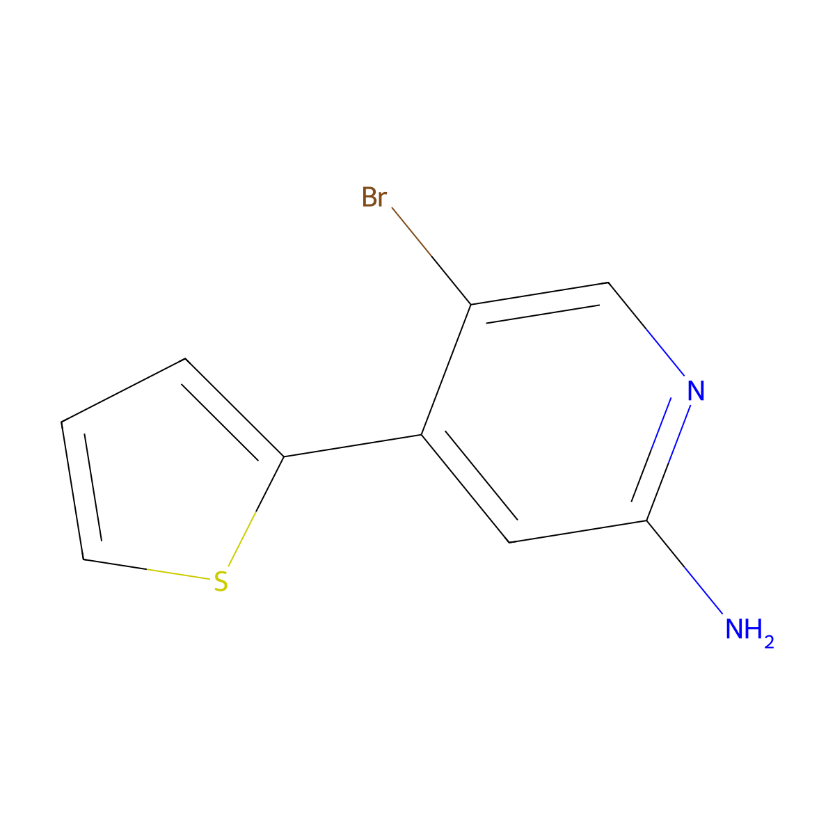 5-Bromo-2-amino-4-(2-thienyl)pyridine molecular structure, CAS 1381942-01-3