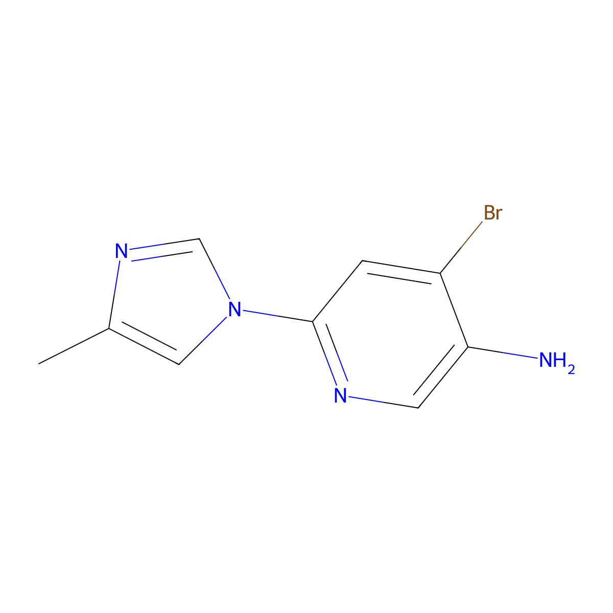 4-Bromo-3-amino-6-(4-methylimidazol-1-yl)pyridine molecular structure, CAS 1381942-02-4