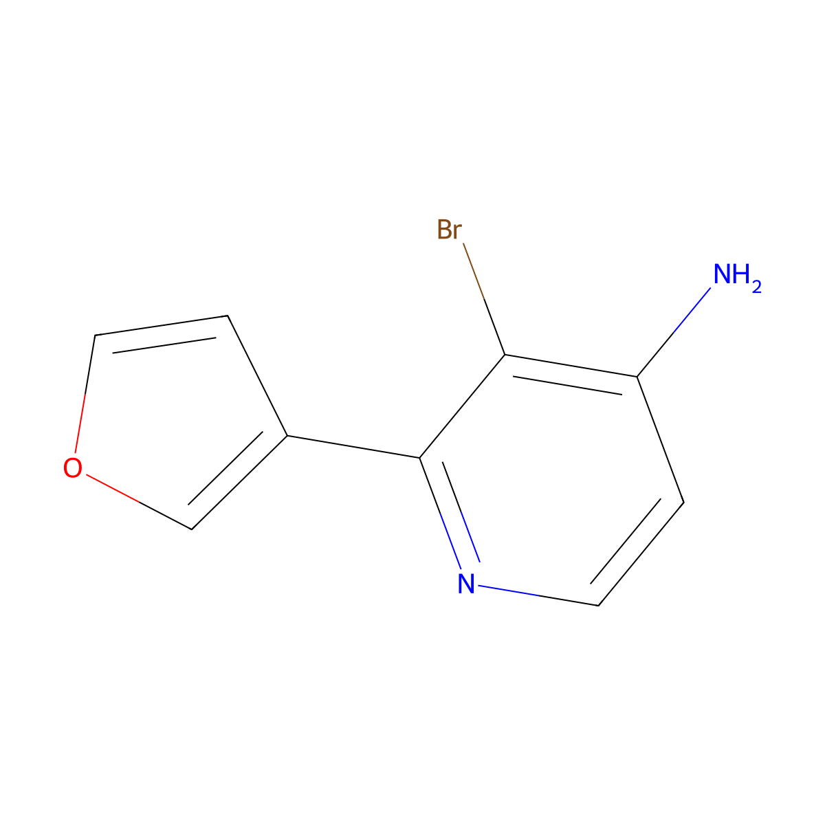 3-Bromo-2-(furan-3-YL)pyridin-4-amine molecular structure, CAS 1381942-05-7