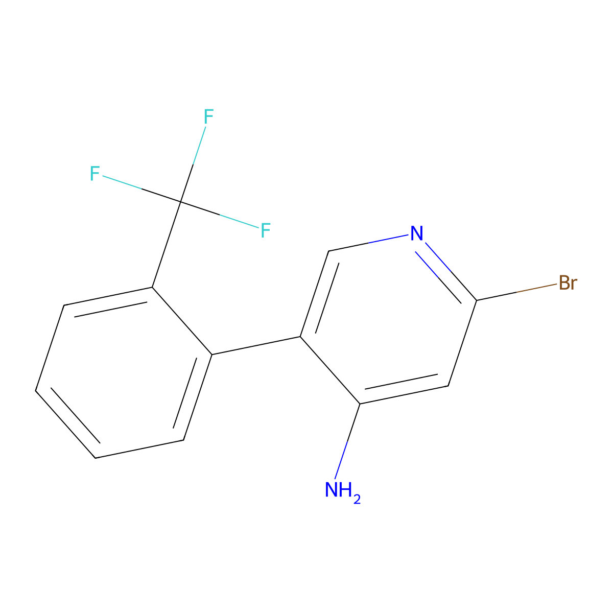 2-Bromo-4-amino-5-(2-trifluoromethylphenyl)pyridine molecular structure, CAS 1381942-06-8