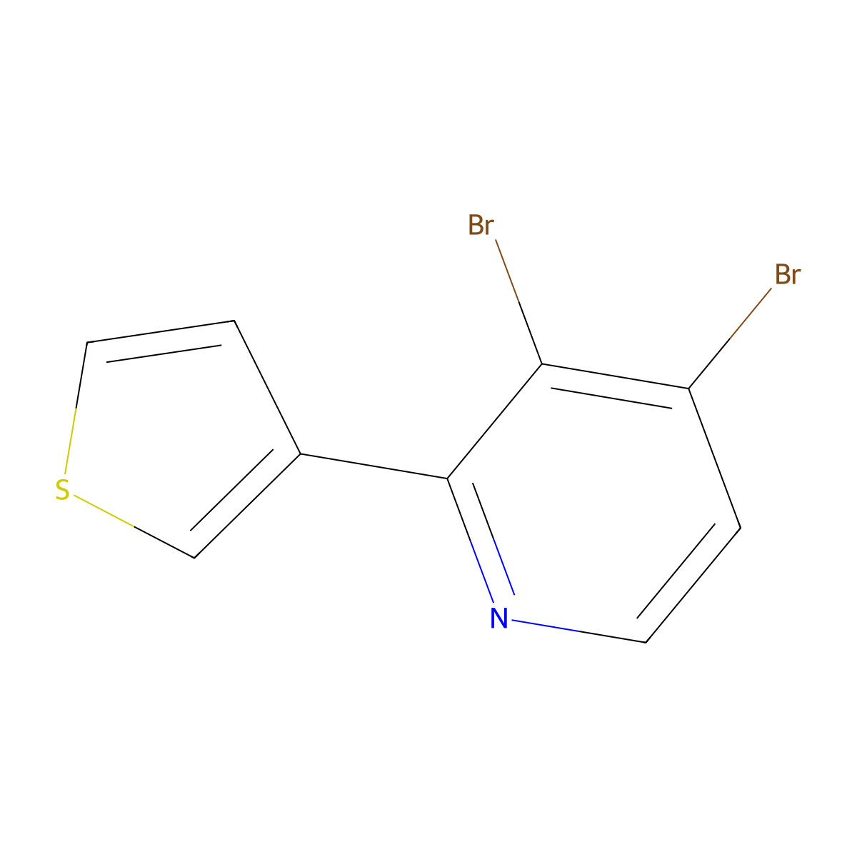 3,4-Dibromo-2-(3-thienyl)pyridine molecular structure, CAS 1381942-08-0