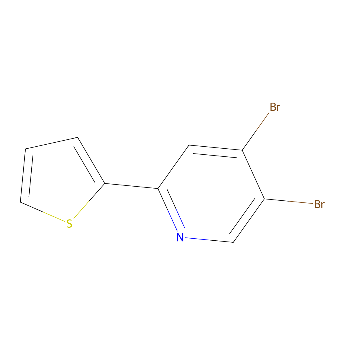 3,4-Dibromo-6-(2-thienyl)pyridine molecular structure, CAS 1381942-10-4
