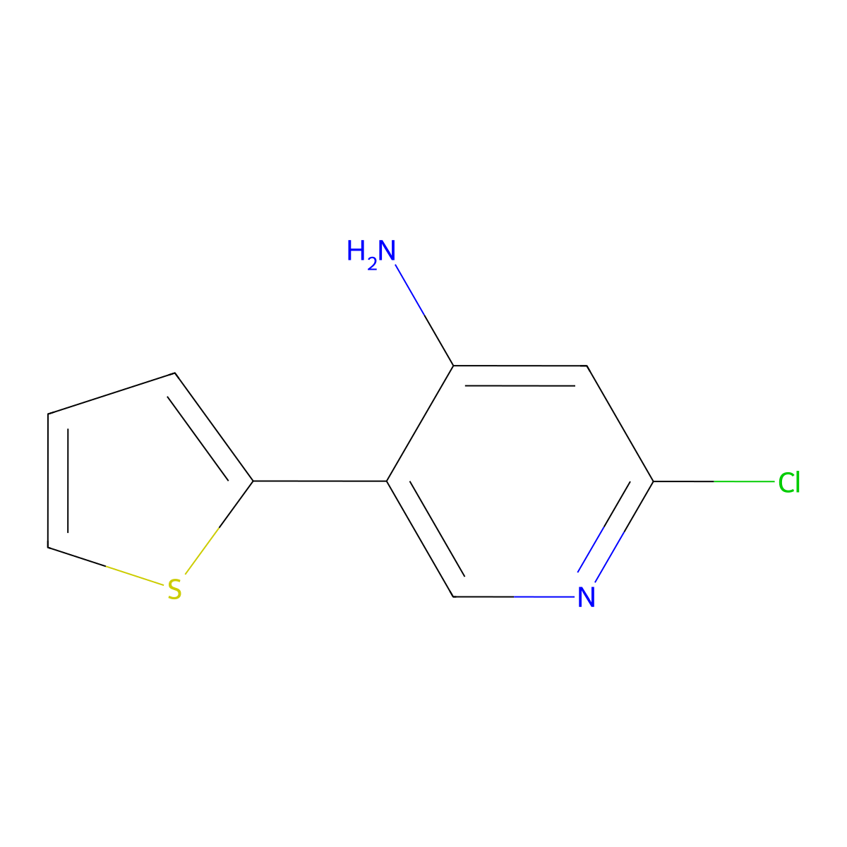 2-Chloro-4-amino-5-(2-thienyl)pyridine molecular structure, CAS 1381942-17-1