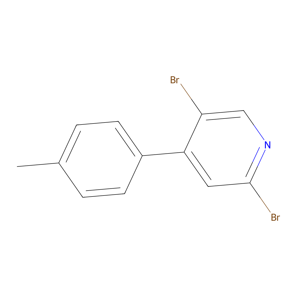 2,5-Dibromo-4-(4-tolyl)pyridine molecular structure, CAS 1381942-22-8