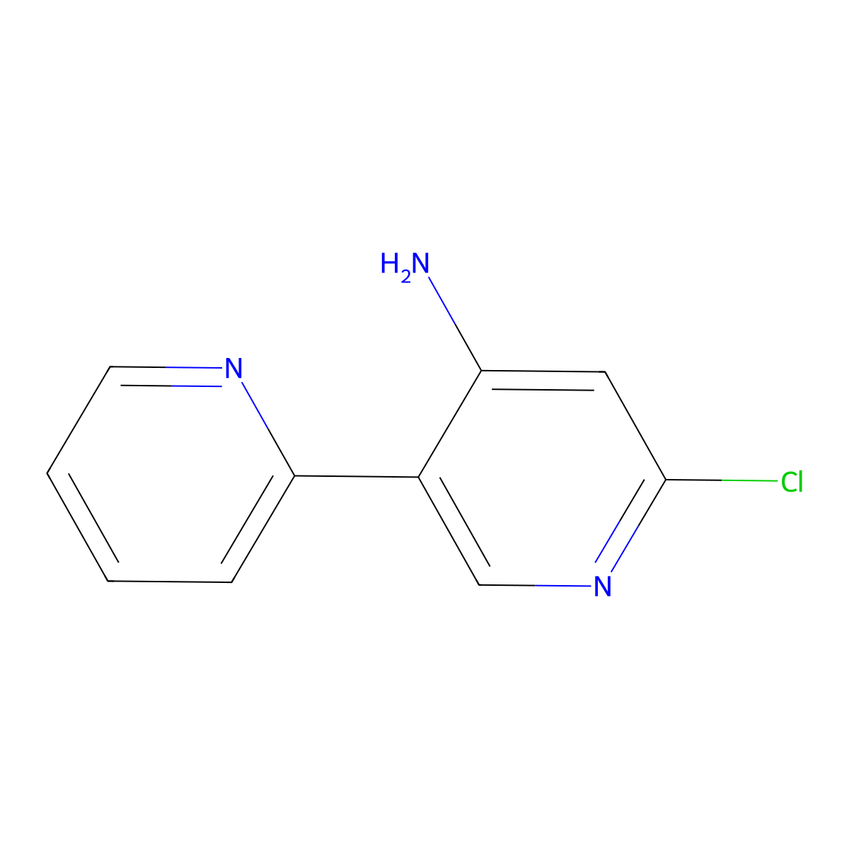2-Chloro-4-amino-5-(2-pyridyl)pyridine molecular structure, CAS 1381942-24-0