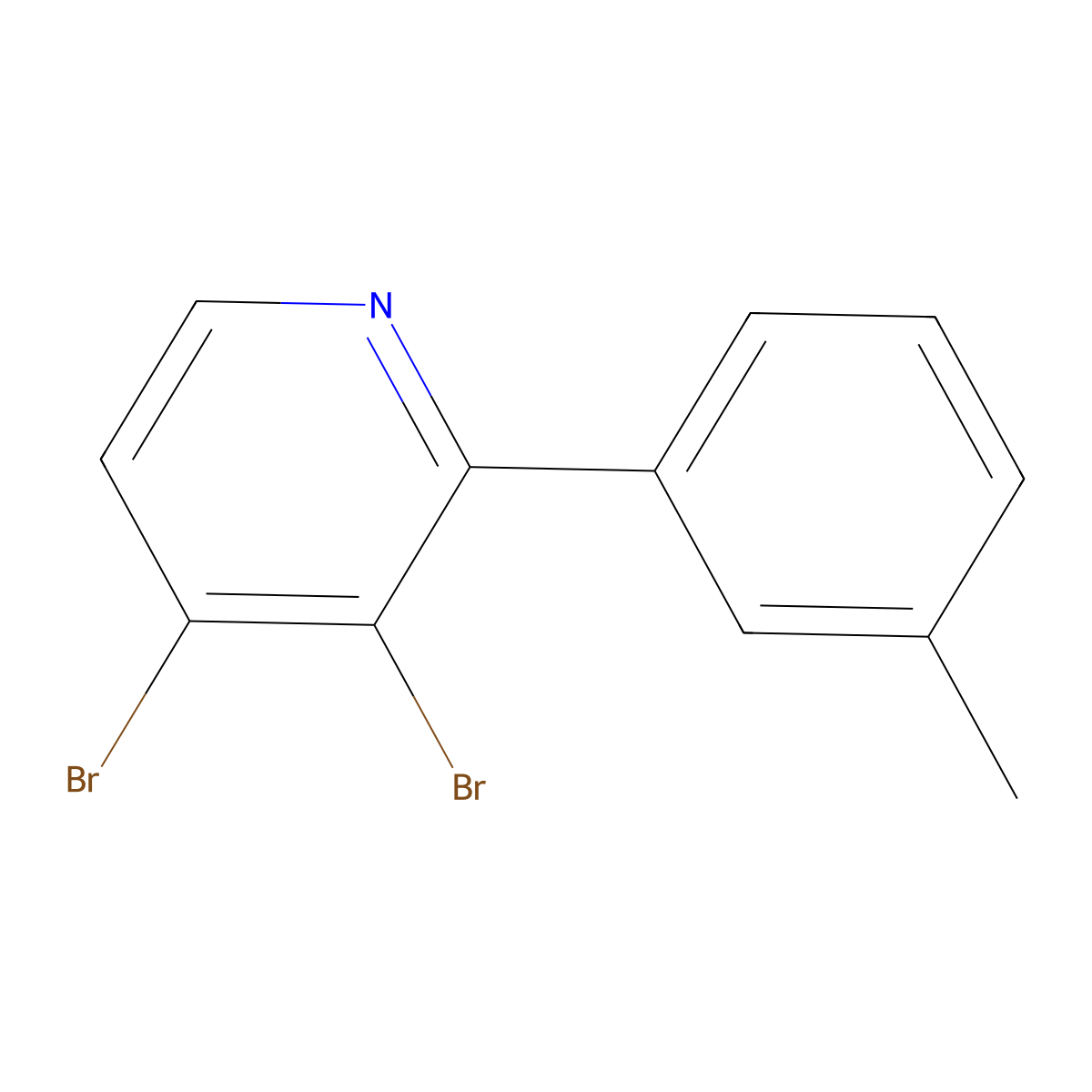3,4-Dibromo-2-(3-tolyl)pyridine molecular structure, CAS 1381942-25-1