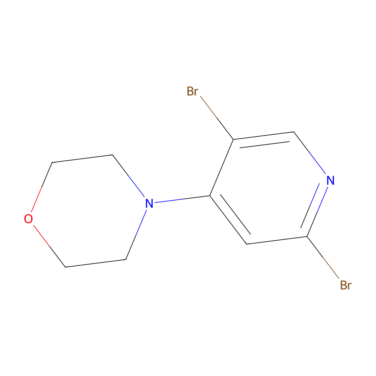 2,5-Dibromo-4-(morpholino)pyridine molecular structure, CAS 1381942-29-5
