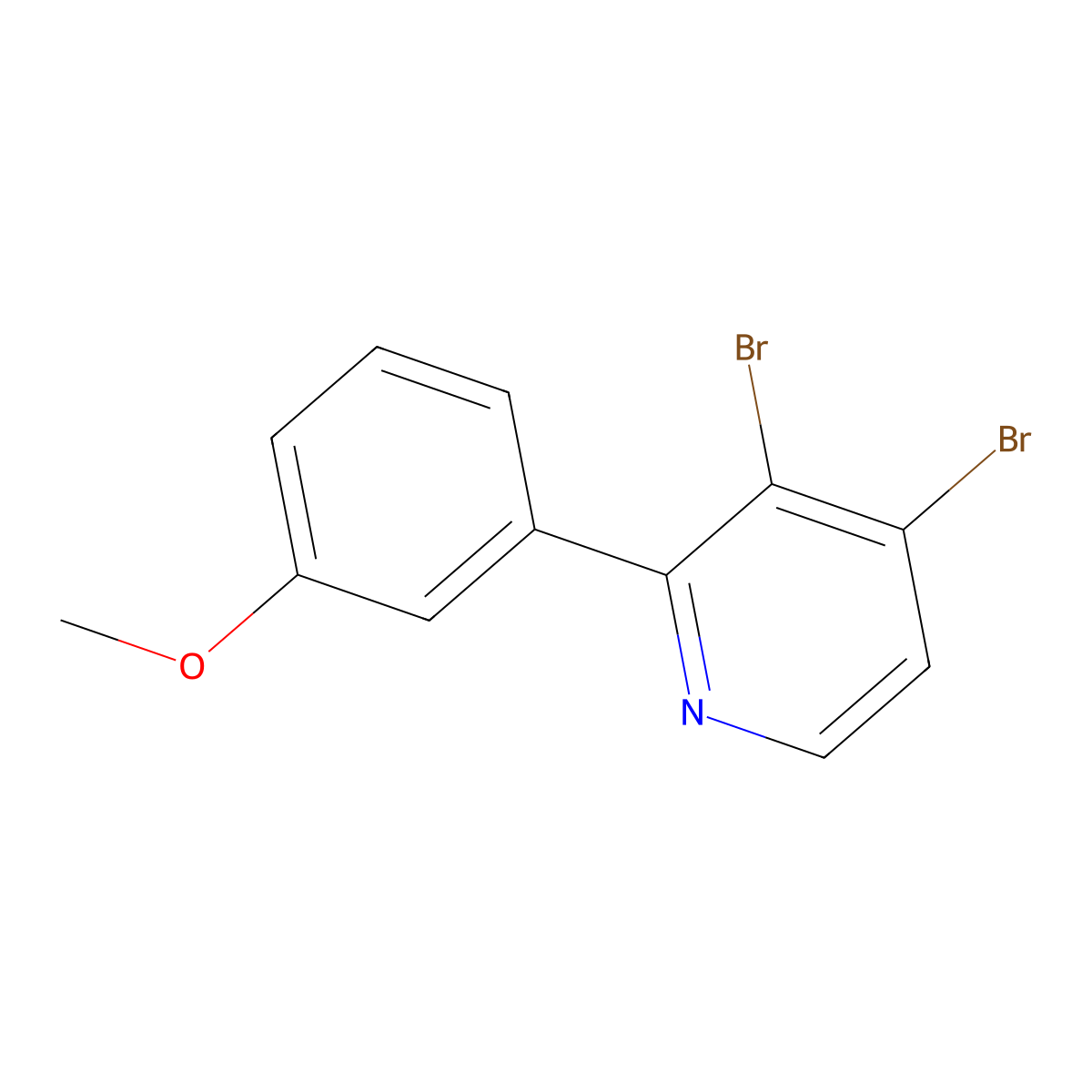 3,4-Dibromo-2-(3-methoxyphenyl)pyridine molecular structure, CAS 1381942-30-8