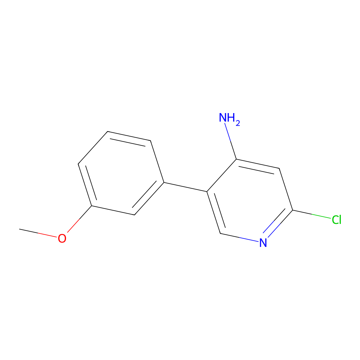 2-Chloro-4-amino-5-(3-methoxyphenyl)pyridine molecular structure, CAS 1381942-31-9