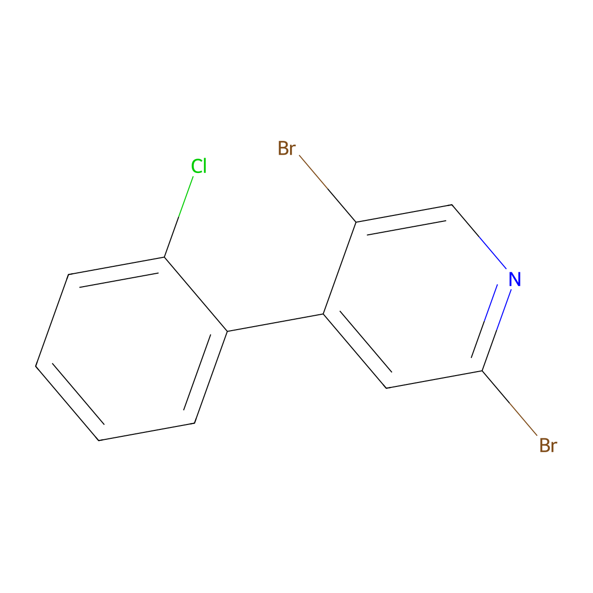 2,5-Dibromo-4-(2-chlorophenyl)pyridine molecular structure, CAS 1381942-33-1