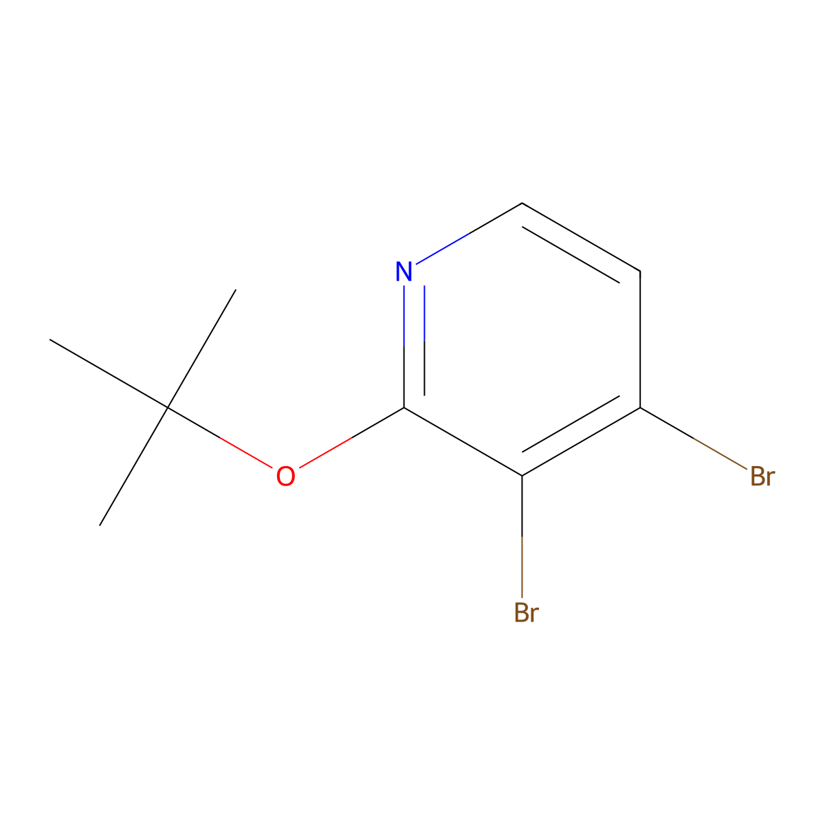 3,4-Dibromo-2-(tert-butoxy)pyridine molecular structure, CAS 1381942-39-7