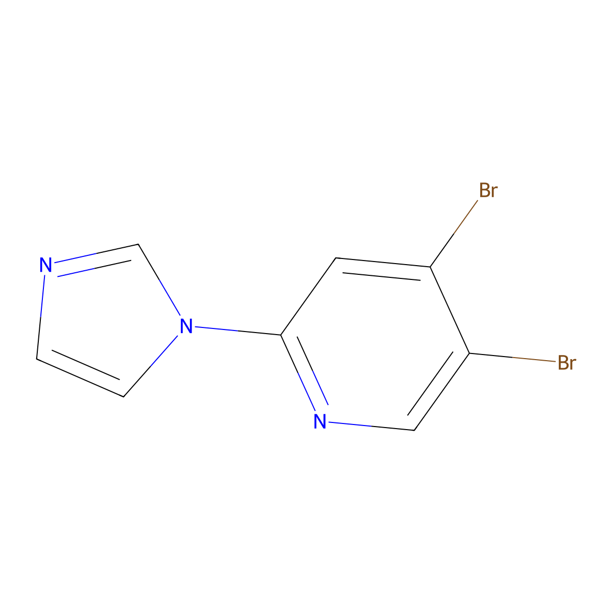 3,4-Dibromo-6-(imidazol-1-yl)pyridine molecular structure, CAS 1381942-40-0