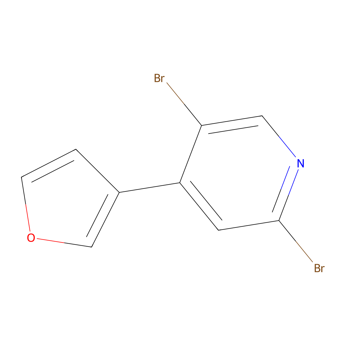2,5-Dibromo-4-(3-furyl)pyridine molecular structure, CAS 1381942-44-4