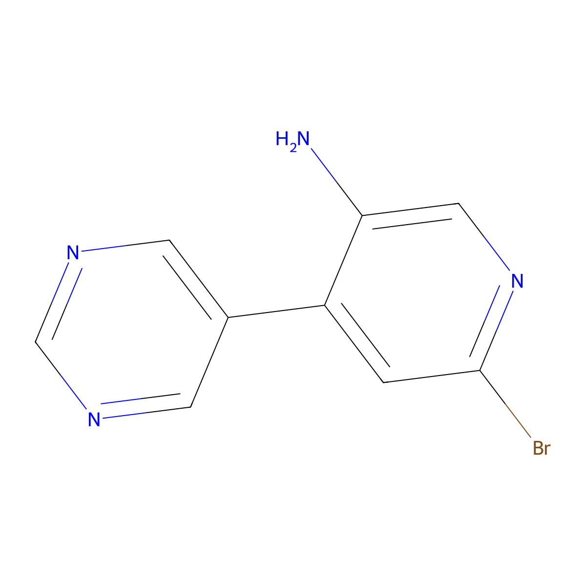 2-Bromo-5-amino-4-(5-pyrimidyl)pyridine molecular structure, CAS 1381942-45-5