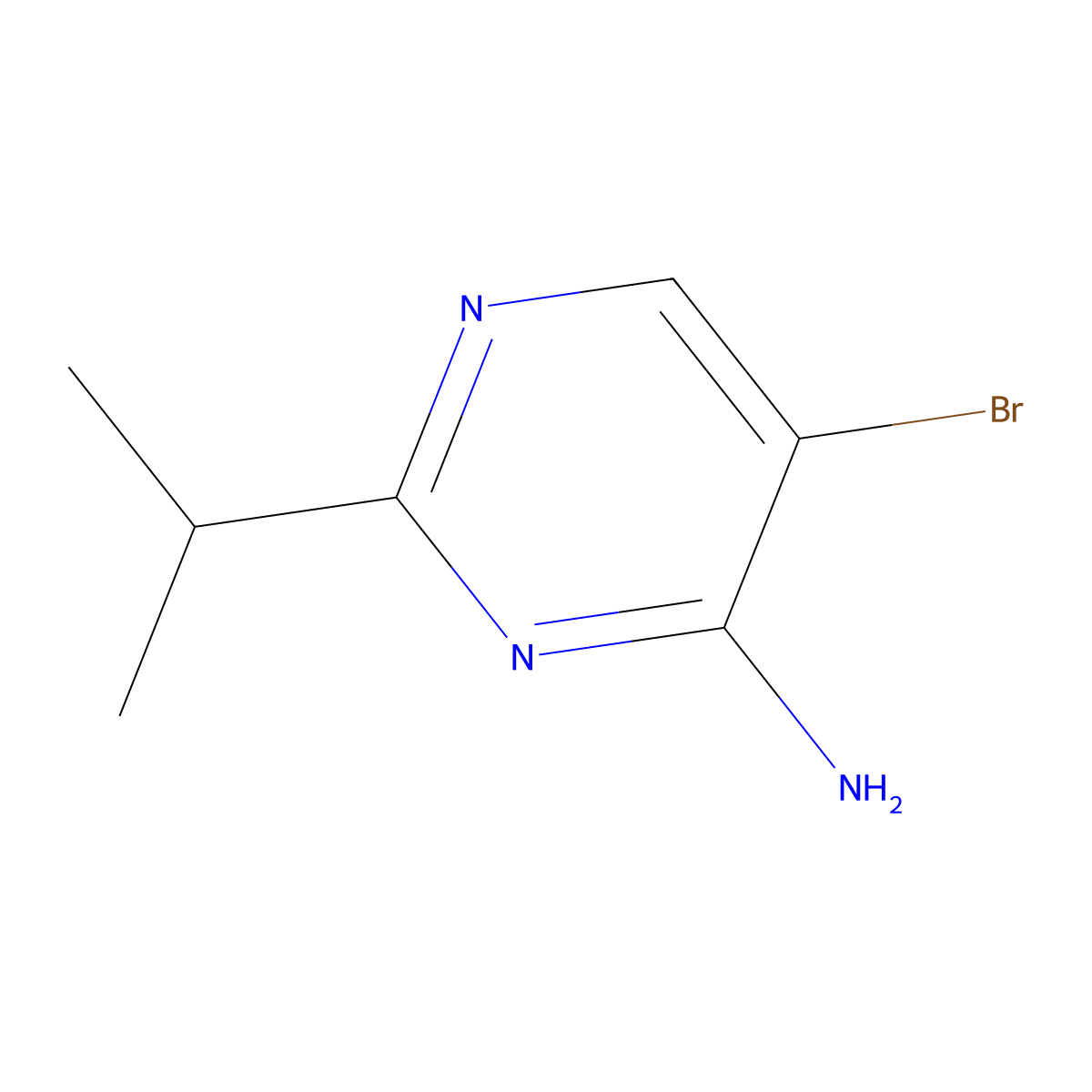 5-Bromo-2-isopropylpyrimidin-4-amine molecular structure, CAS 1381942-46-6