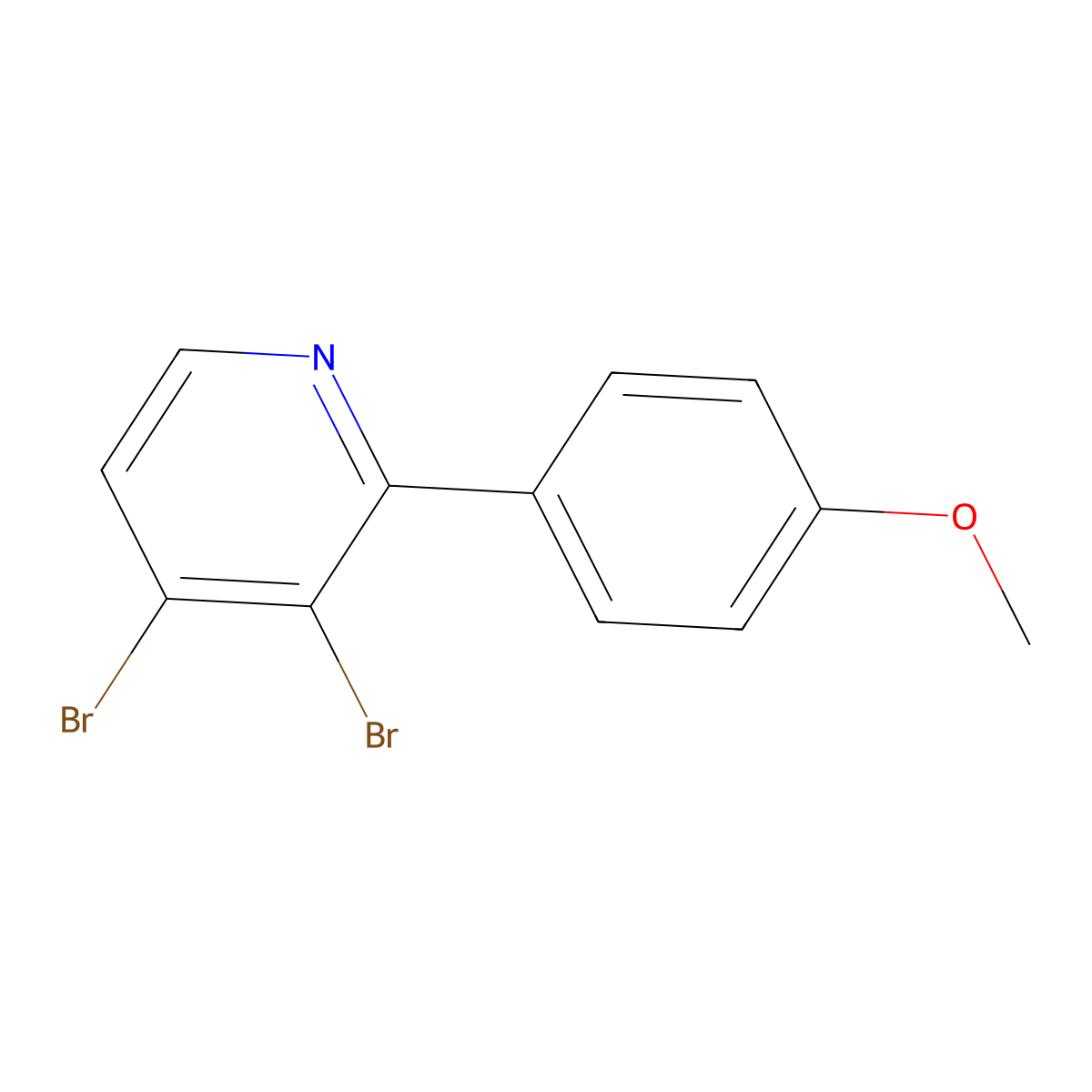 3,4-Dibromo-2-(4-methoxyphenyl)pyridine molecular structure, CAS 1381942-47-7