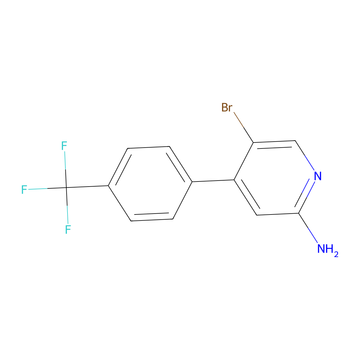 2-Amino-5-bromo-4-(4-trifluoromethylphenyl)pyridine molecular structure, CAS 1381942-48-8