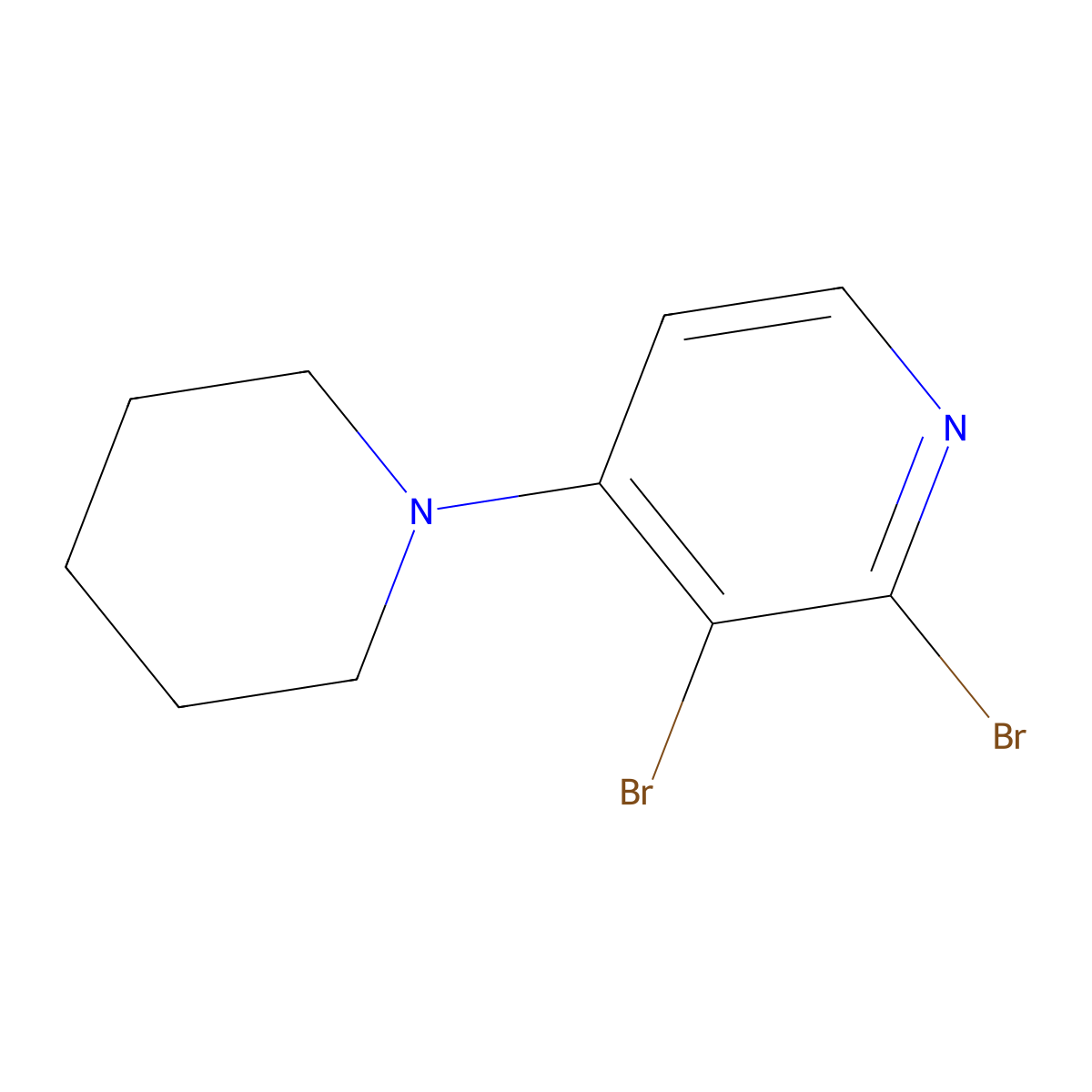 2,3-Dibromo-4-(piperidin-1-yl)pyridine molecular structure, CAS 1381942-49-9
