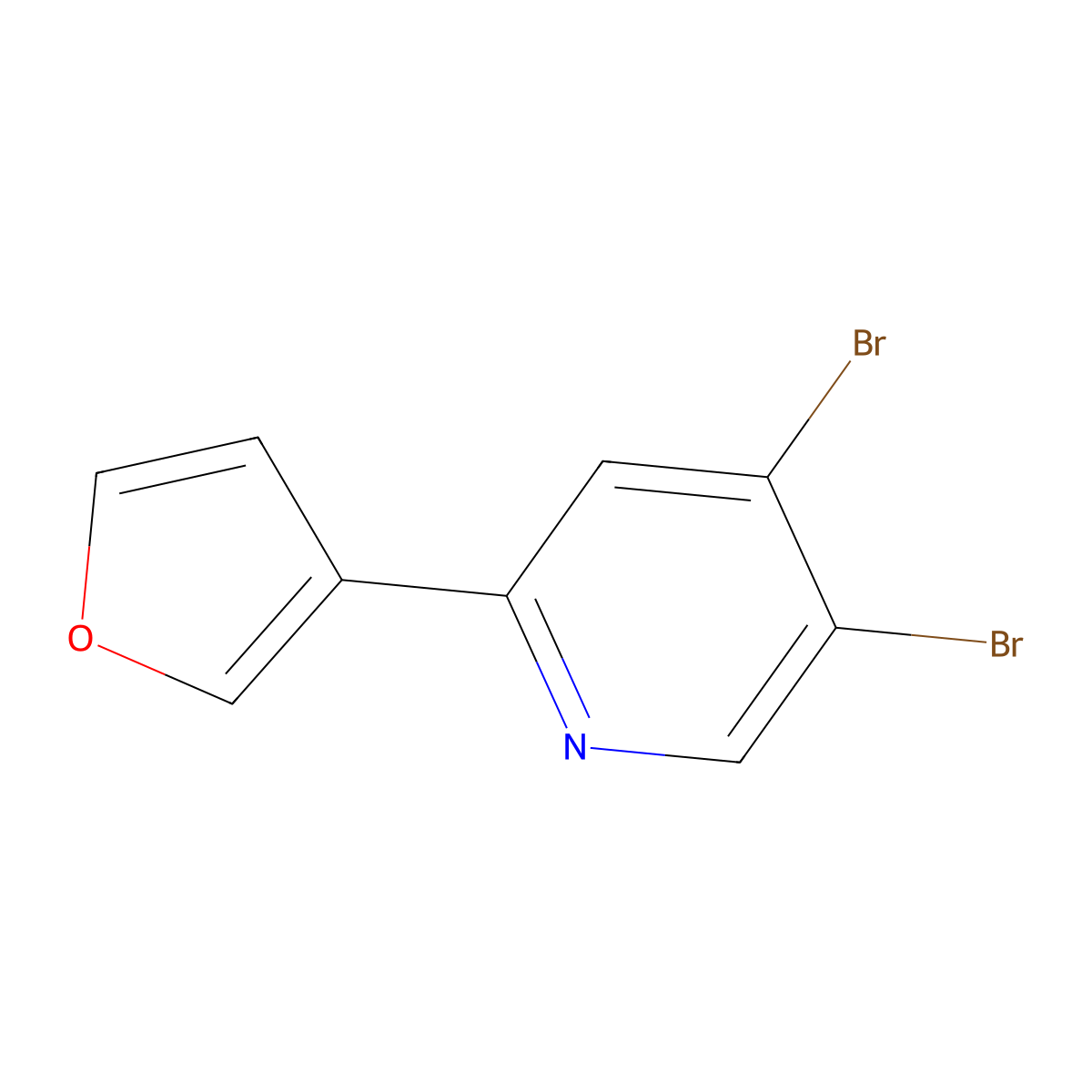 3,4-Dibromo-6-(3-furyl)pyridine molecular structure, CAS 1381942-50-2