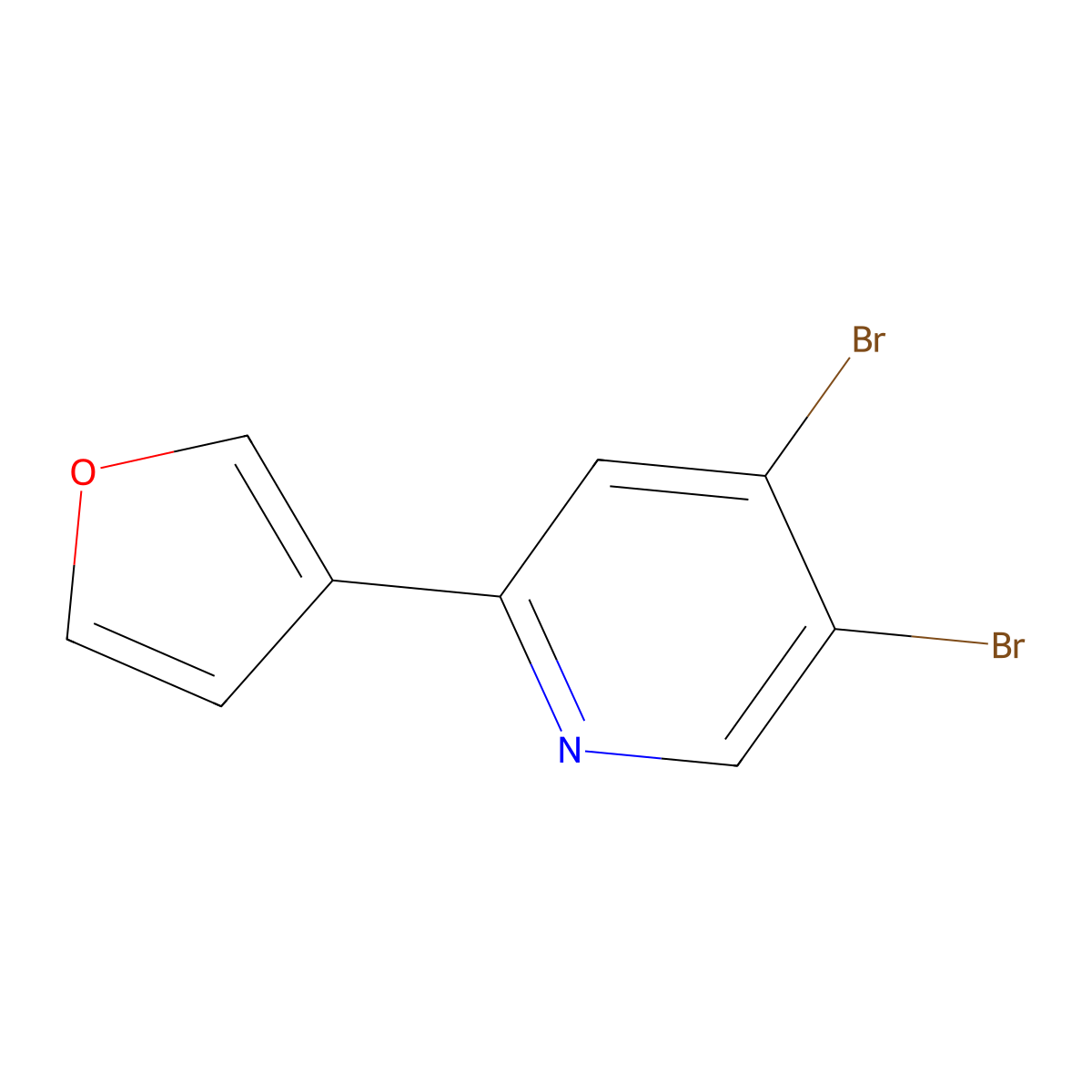 3,4-Dibromo-6-(3-furyl)pyridine molecular structure, CAS 1381942-50-2