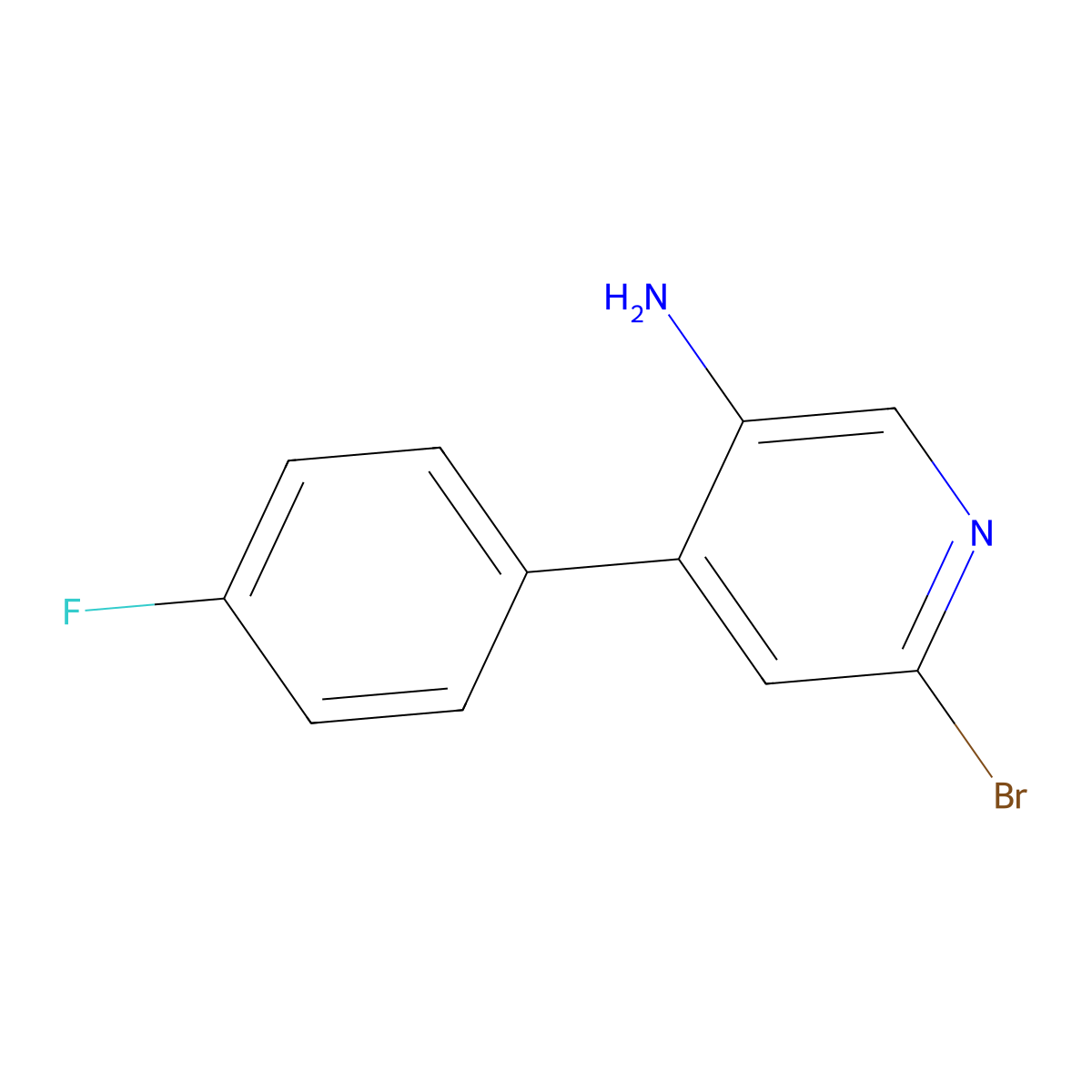 2-Bromo-5-amino-4-(4-fluorophenyl)pyridine molecular structure, CAS 1381942-51-3