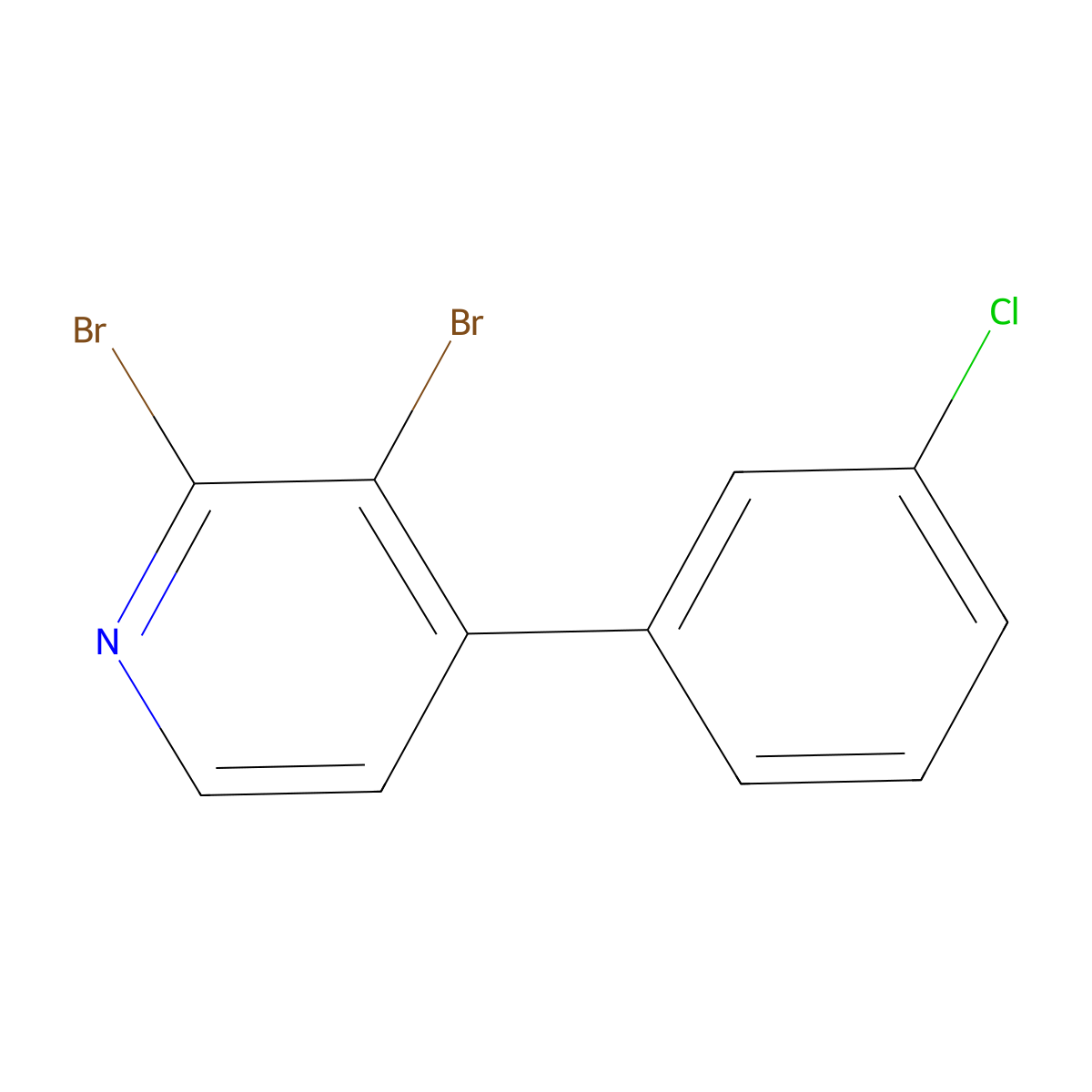 2,3-Dibromo-4-(3-chlorophenyl)pyridine molecular structure, CAS 1381942-53-5