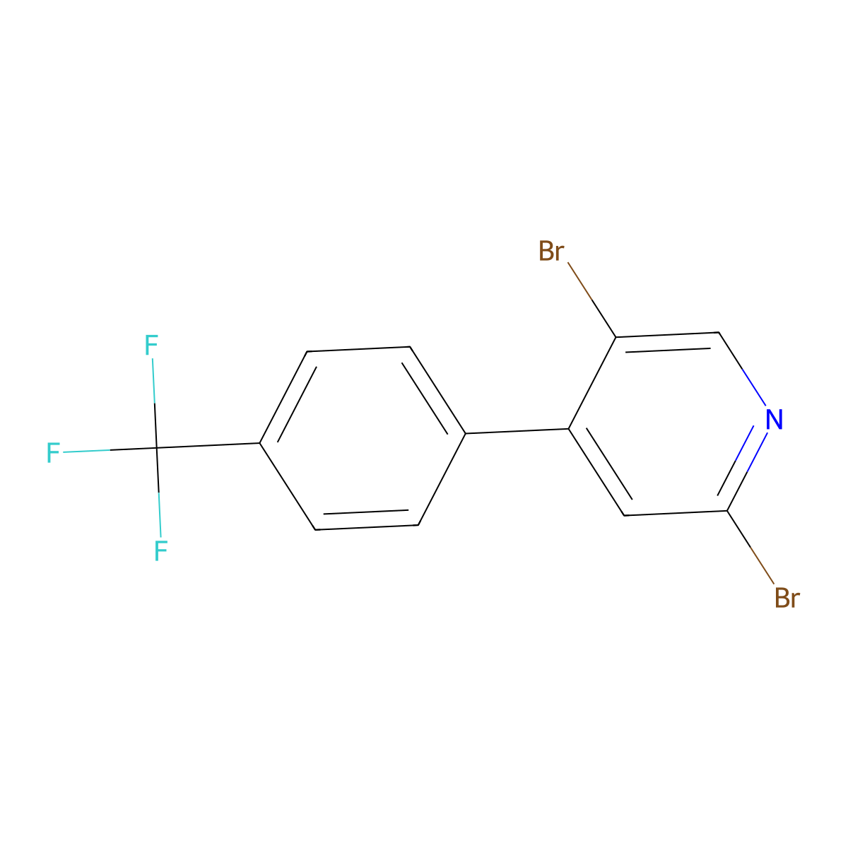2,5-Dibromo-4-(4-trifluoromethylphenyl)pyridine molecular structure, CAS 1381942-54-6