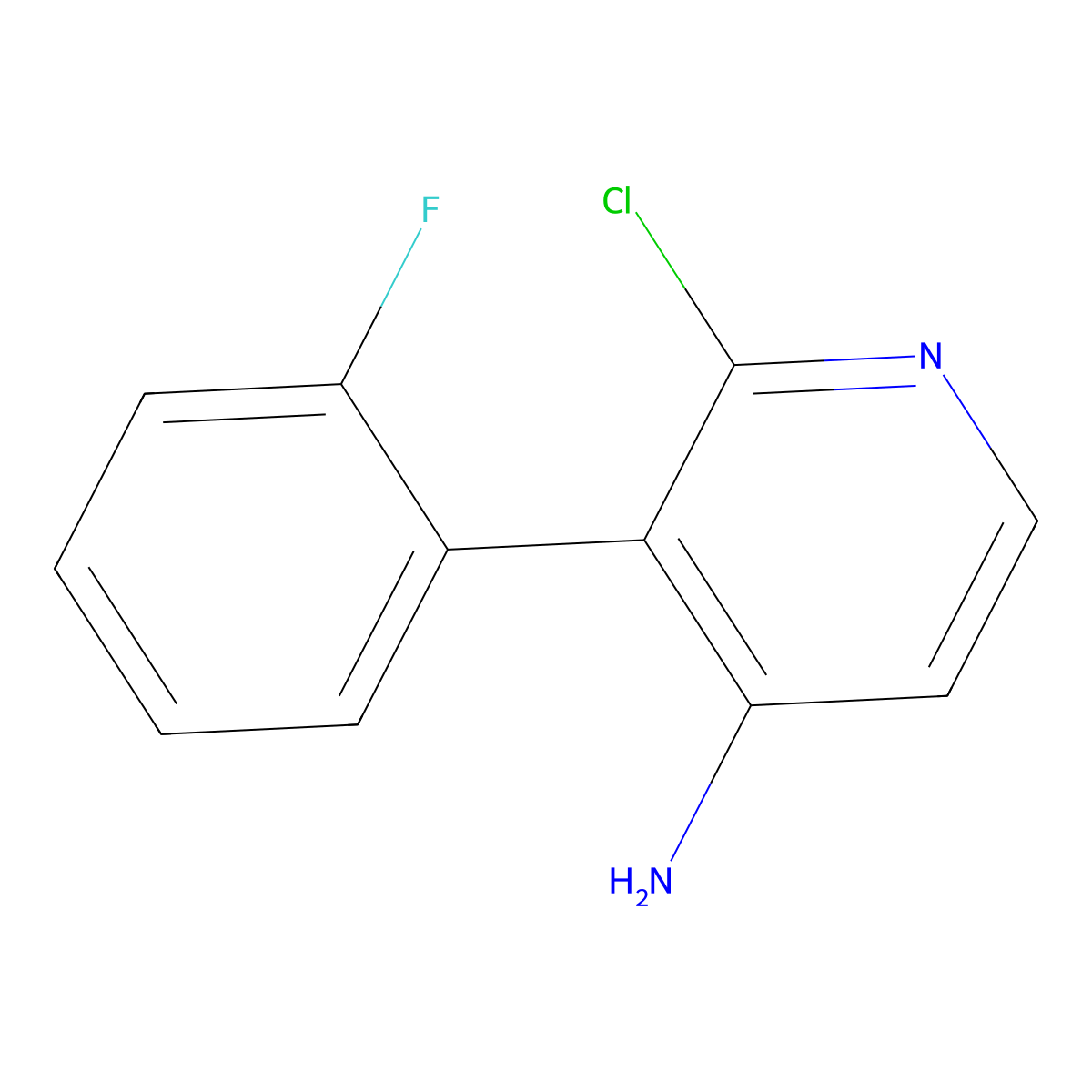 2-Chloro-4-amino-3-(2-fluorophenyl)pyridine molecular structure, CAS 1381942-64-8