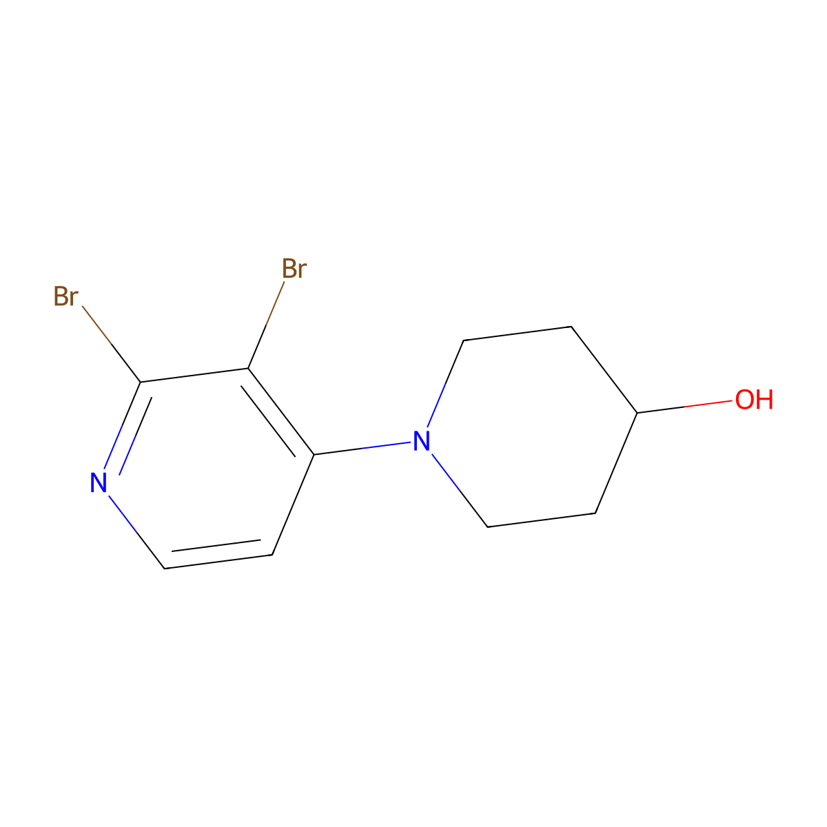 2,3-Dibromo-4-(4-hydroxypiperidin-1-yl)pyridine molecular structure, CAS 1381942-66-0