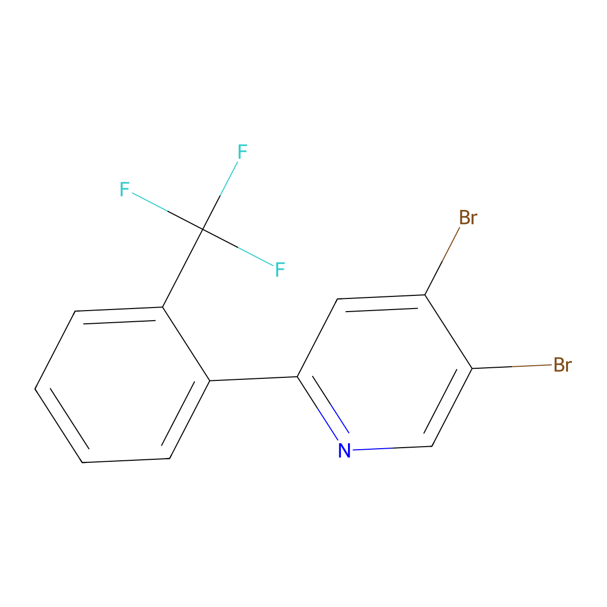 3,4-Dibromo-6-(2-trifluoromethylphenyl)pyridine molecular structure, CAS 1381942-67-1