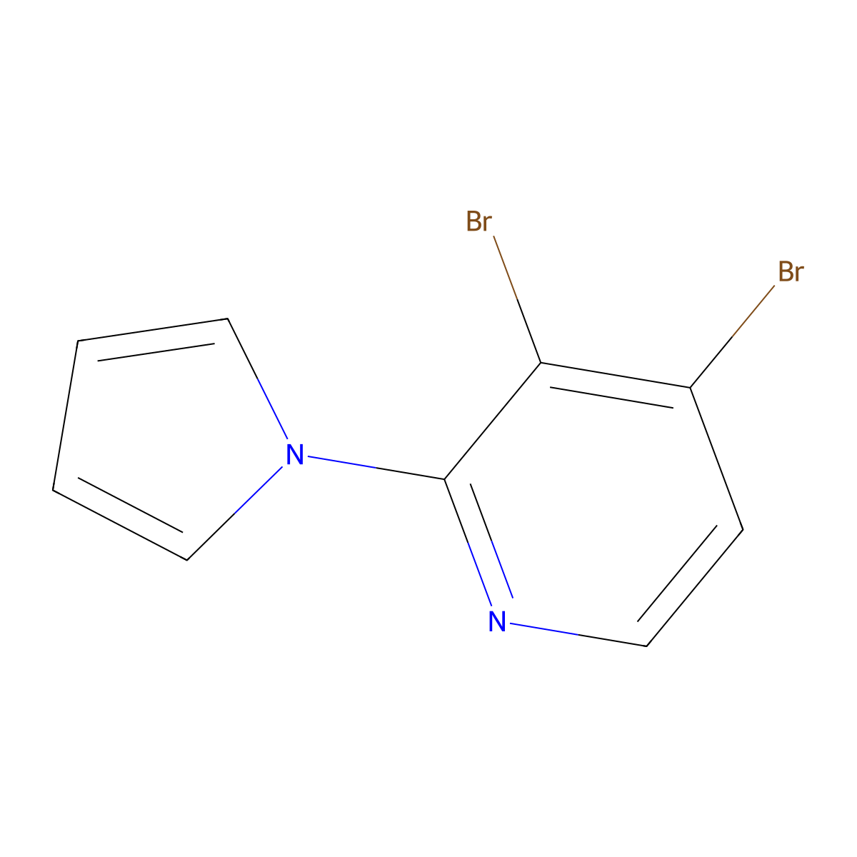 3,4-Dibromo-2-(1H-pyrrol-1-yl)pyridine molecular structure, CAS 1381942-68-2