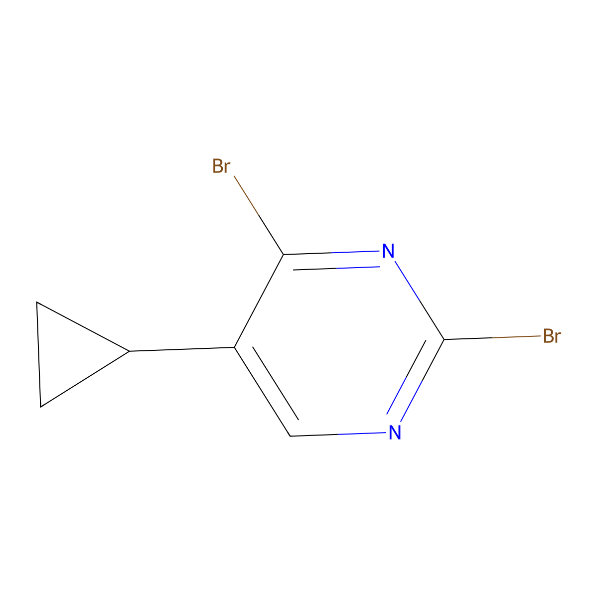 2,4-Dibromo-5-(cyclopropyl)pyrimidine molecular structure, CAS 1381942-70-6