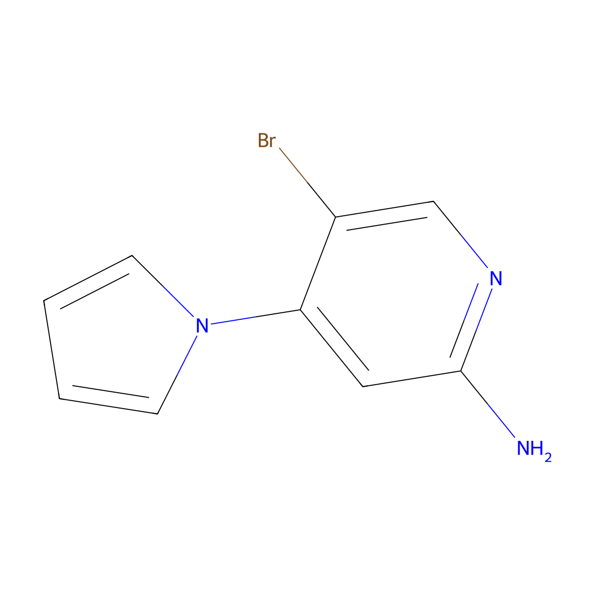 2-Amino-5-bromo-4-(1H-pyrrol-1-yl)pyridine molecular structure, CAS 1381942-71-7