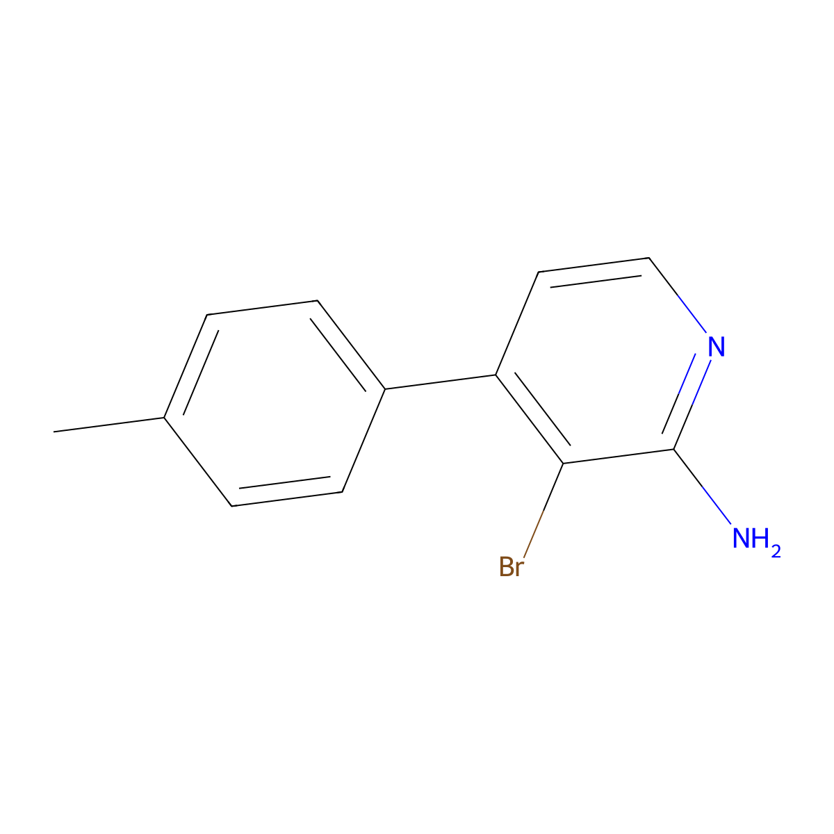 2-Amino-3-bromo-4-(4-tolyl)pyridine molecular structure, CAS 1381942-72-8