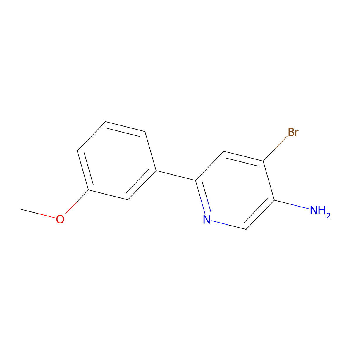 4-Bromo-3-amino-6-(3-methoxyphenyl)pyridine molecular structure, CAS 1381942-78-4