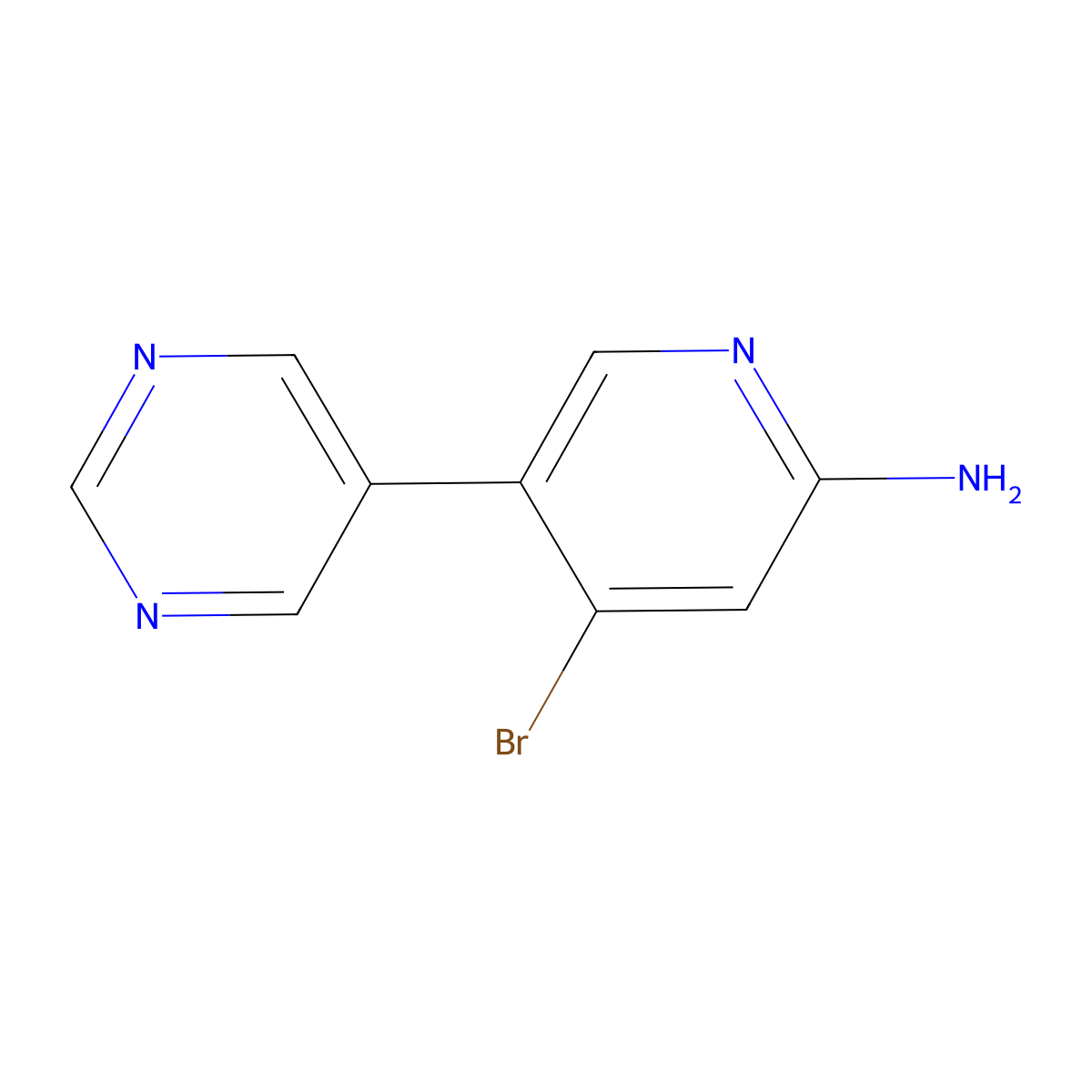 2-Amino-4-bromo-5-(5-pyrimidyl)pyridine molecular structure, CAS 1381942-79-5