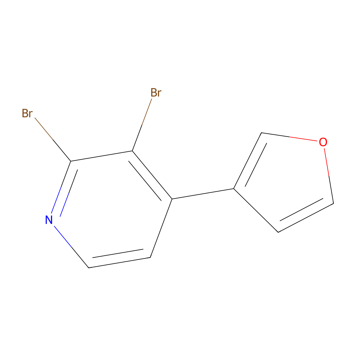 2,3-Dibromo-4-(3-furyl)pyridine molecular structure, CAS 1381942-81-9