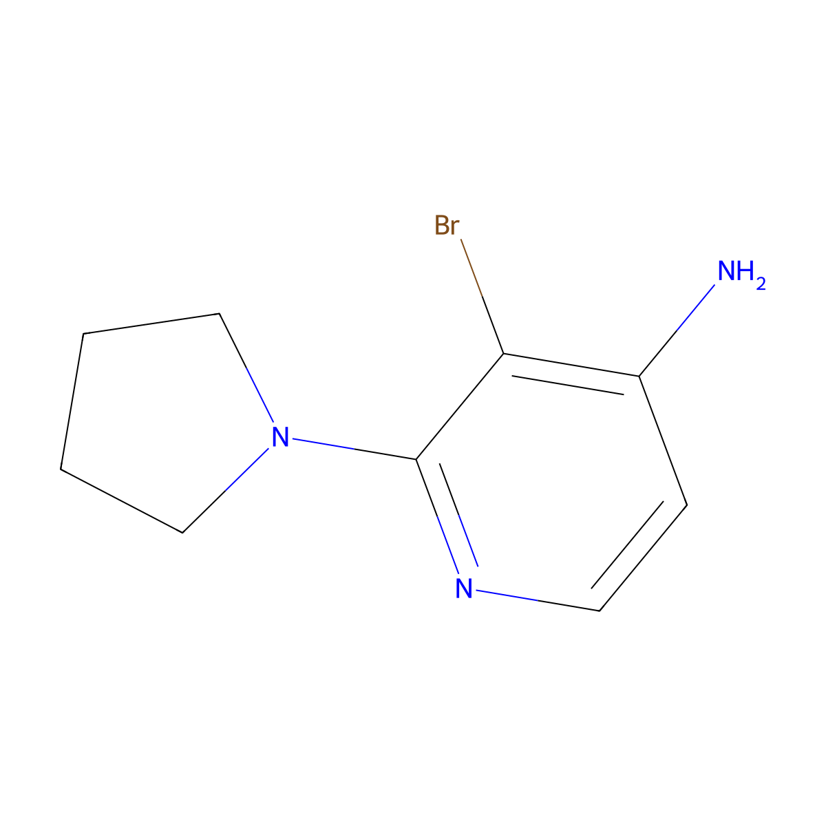 3-Bromo-2-(pyrrolidin-1-YL)pyridin-4-amine molecular structure, CAS 1381942-83-1