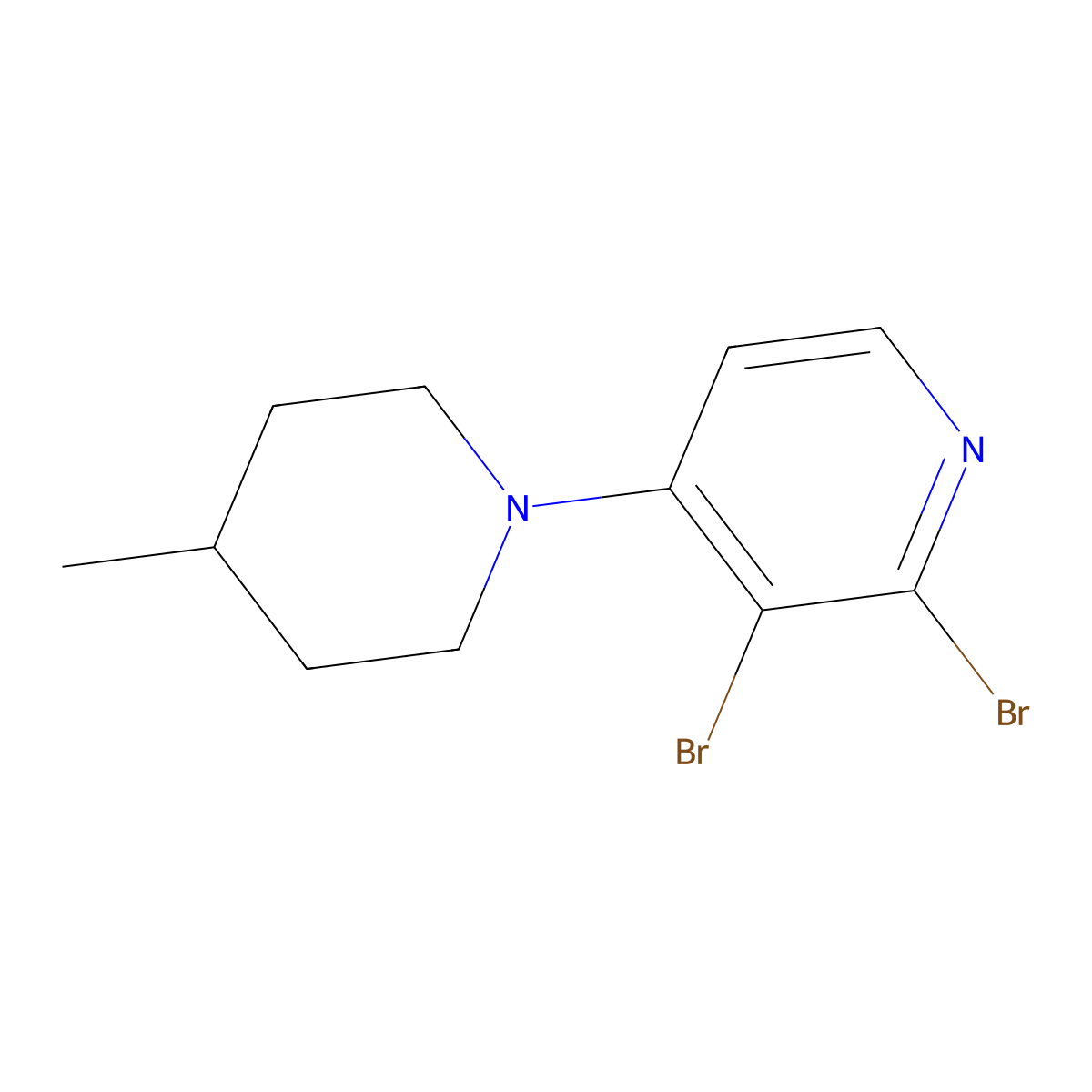 2,3-Dibromo-4-(4-methylpiperidin-1-yl)pyridine molecular structure, CAS 1381942-84-2