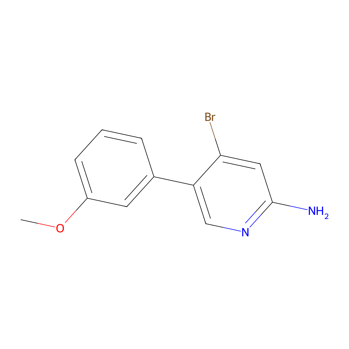 2-Amino-4-bromo-5-(3-methoxyphenyl)pyridine molecular structure, CAS 1381942-85-3